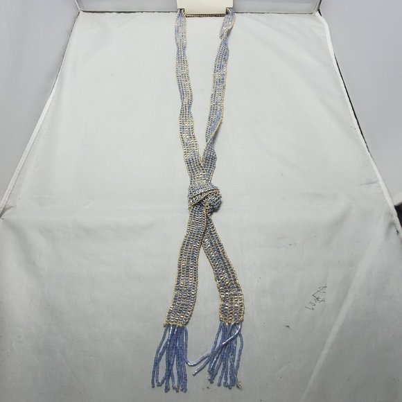 Macy's lavender seed bead with tassel scarf necklace - Picture 4 of 10